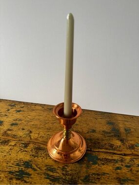 Copper and Brass Candlestick Holder
